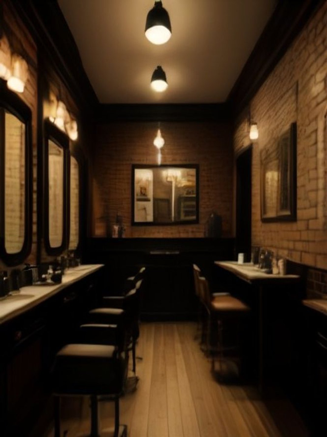 Illustrative barber shop interior — not a photograph of Head Barbers on Paul Street